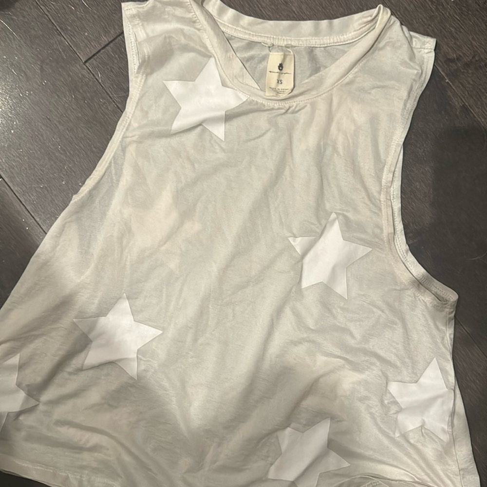 White Spiritual Gangster tank with stars size XS